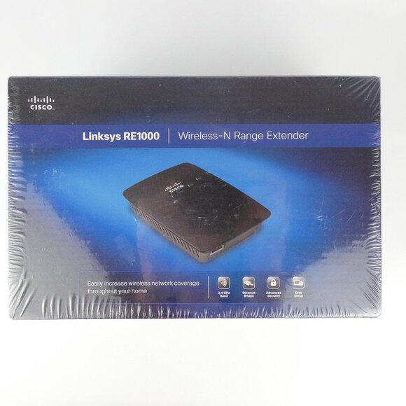 Cisco Linksys RE1000 Wireless N Range Extender Black 802.11n NEW / SEALED - Picture 2 of 13